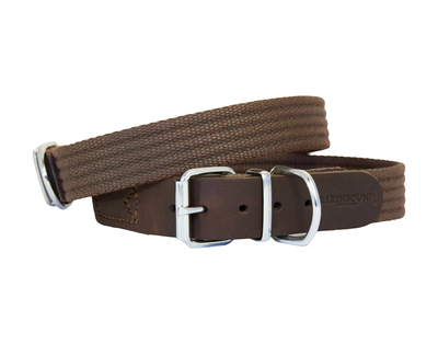 Brown cotton dog collar