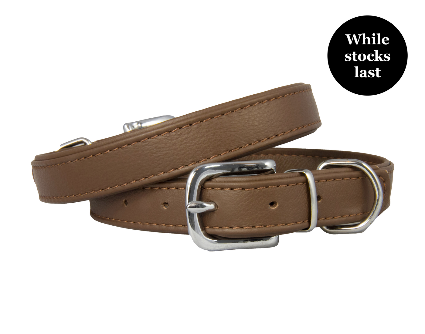 Double Leather Collar Brown