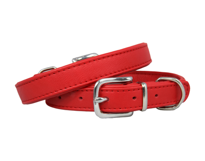 Double Leather Collar Red