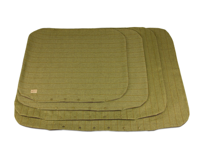 Flat cushion green tweed dog bed spare cover