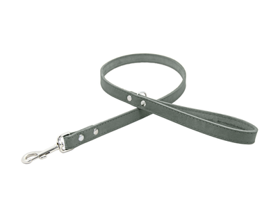 Grey leather whippet dog lead