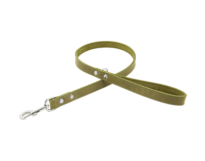 green leather whippet dog lead