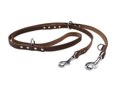 brown soft country leather training dog lead