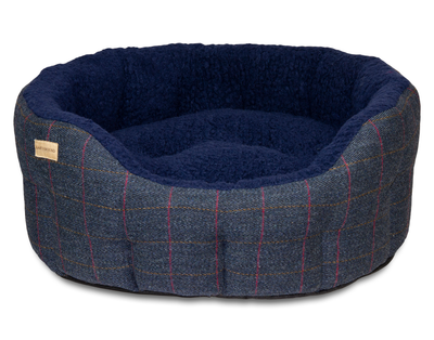 Traditional Tweed Bed Navy