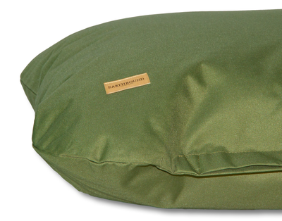 Close up of waterproof green flat dog cushion