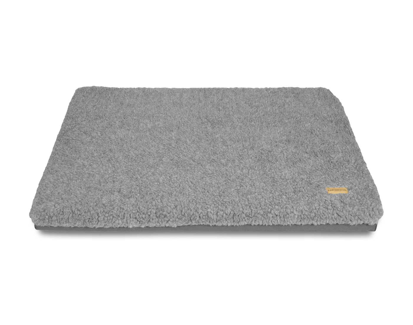 Dog crate mat with removable sherpa cover grey