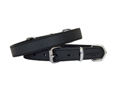 Black soft country leather dog collar 