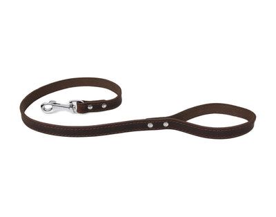 brown ox leather dog lead