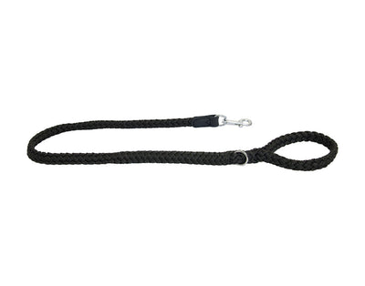 black braided nylon leather dog lead