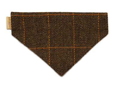Tweed brown dog bandana