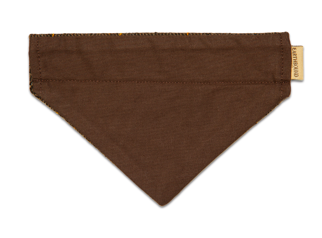 Back of tweed brown dog bandana
