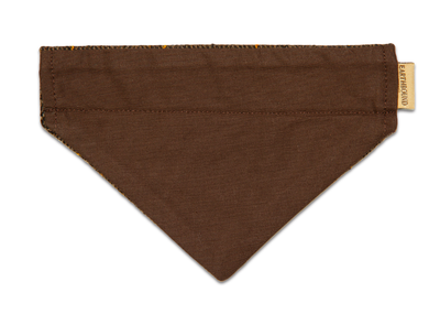 Back of tweed brown dog bandana