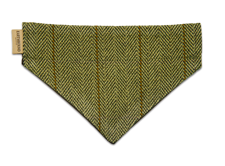 Tweed green dog bandana
