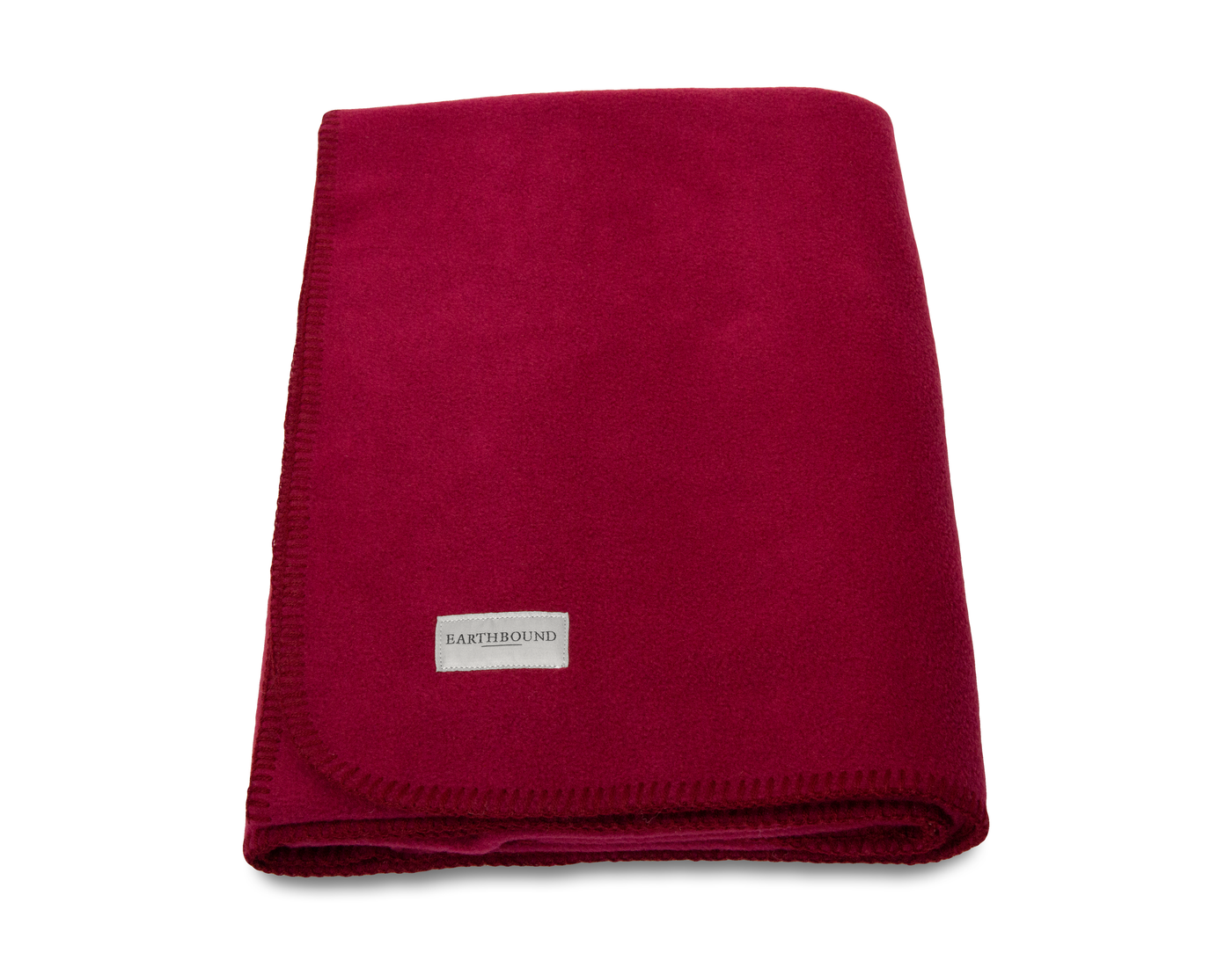 Stitched Fleece Blanket Burgundy