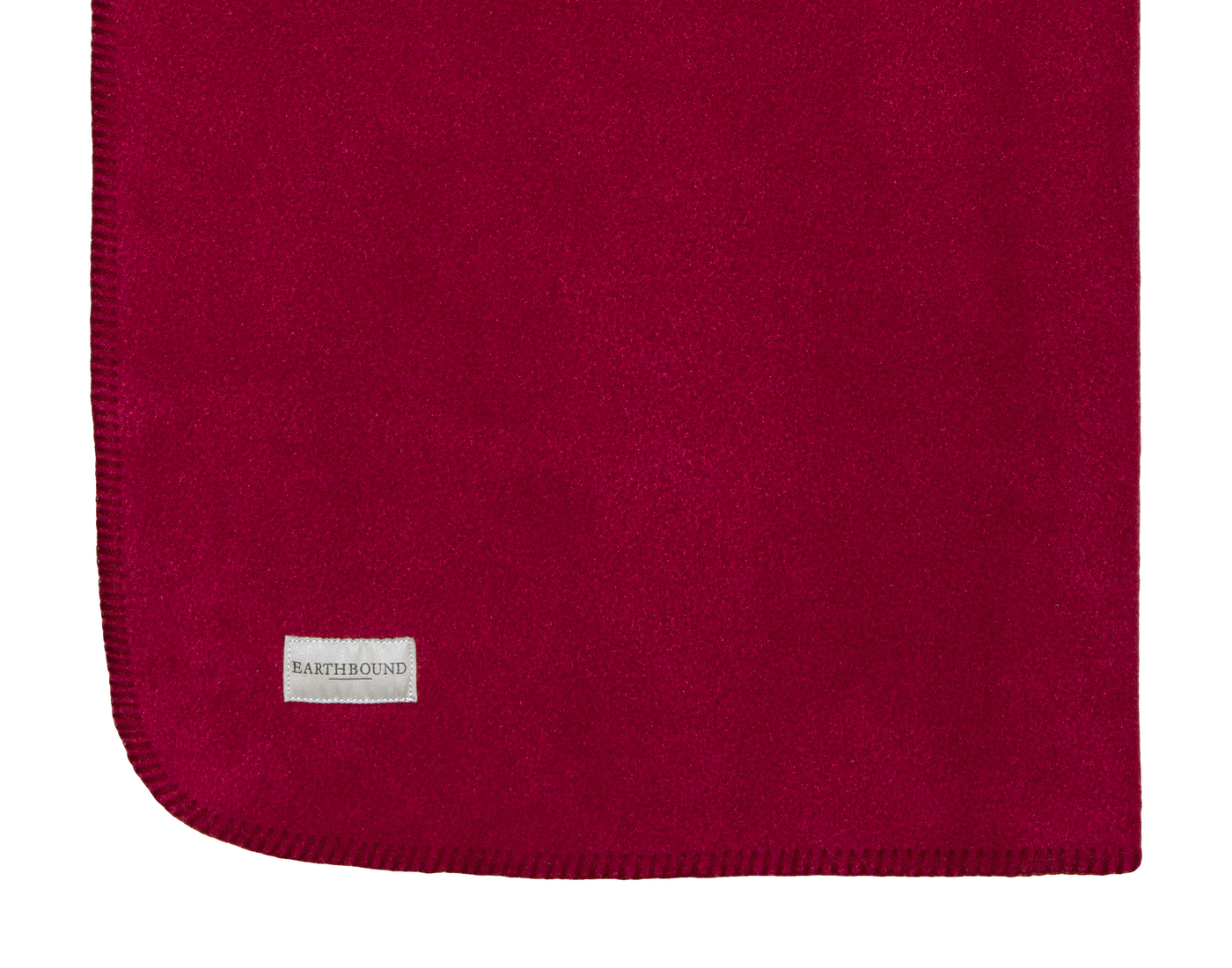 Stitched Fleece Blanket Burgundy