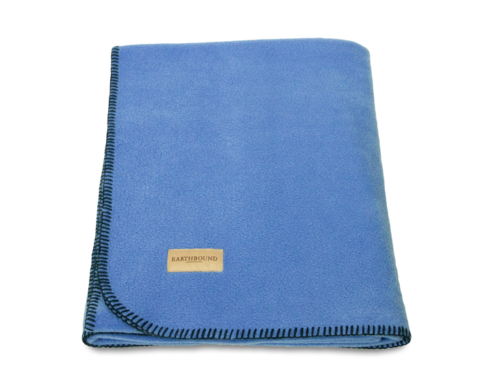 Stitched Fleece Blanket Sky Blue