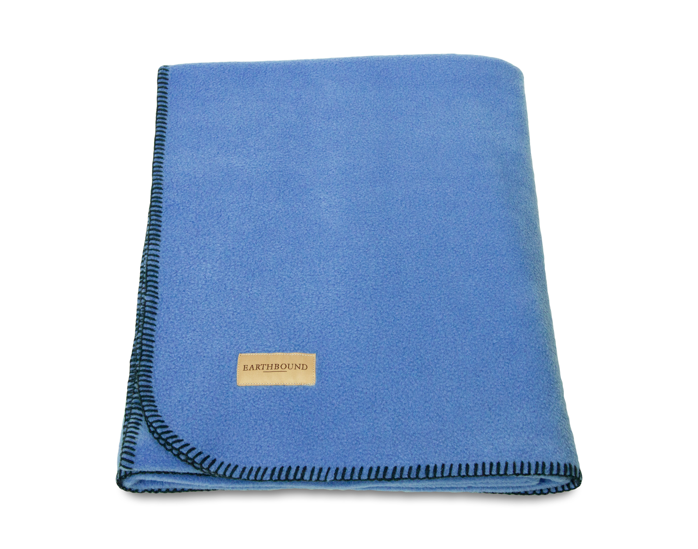 Stitched Fleece Blanket Sky Blue