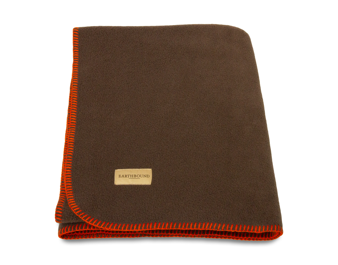 Stitched Fleece Blanket Brown