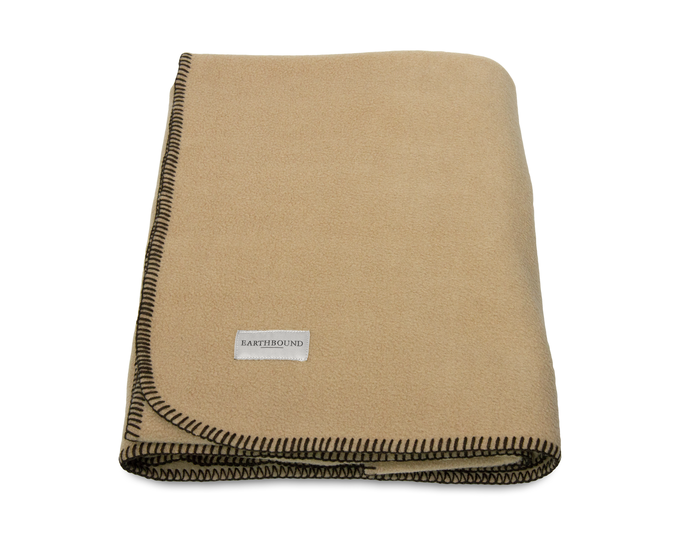 Stitched Fleece Blanket Camel