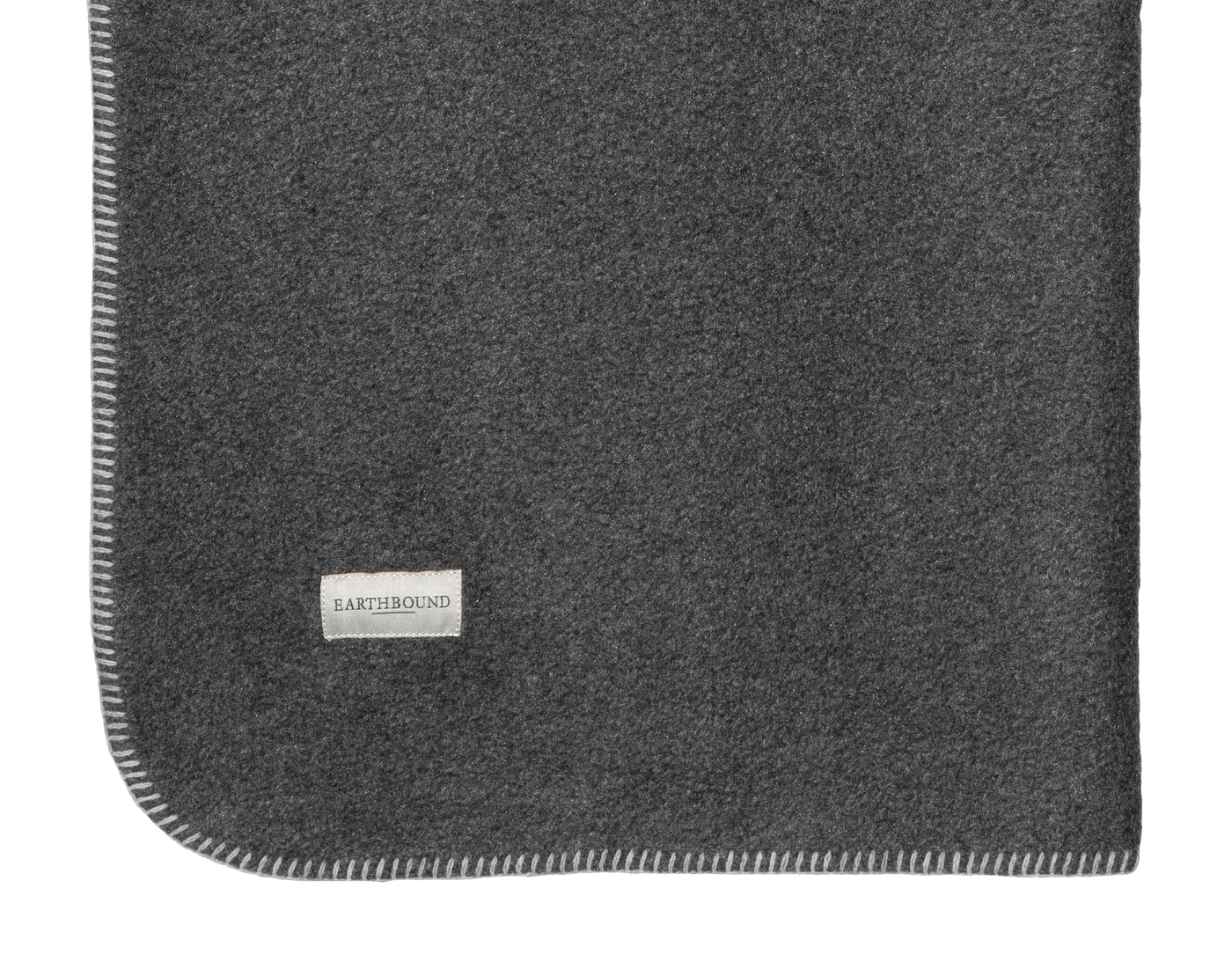Stitched Fleece Blanket Charcoal