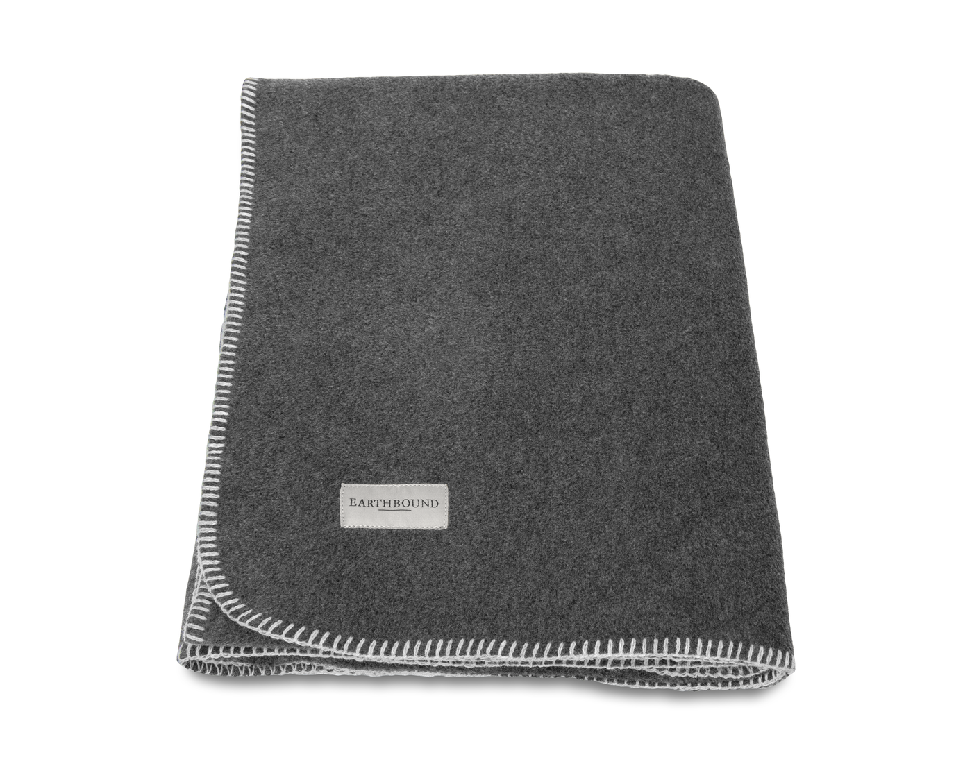 Stitched Fleece Blanket Charcoal