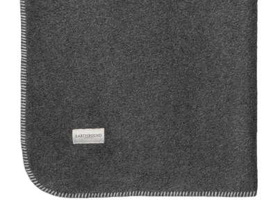 Stitched Fleece Blanket Charcoal