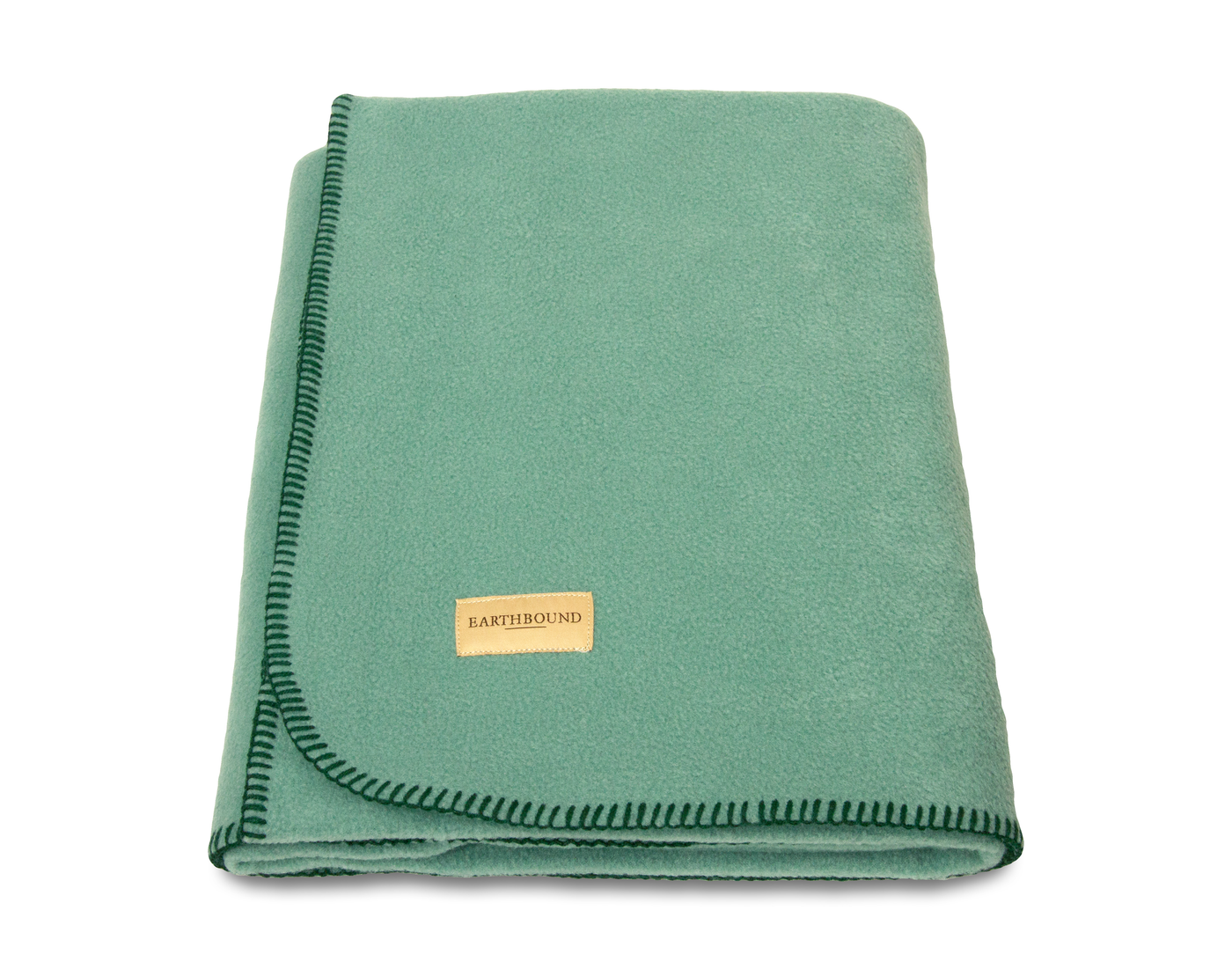 Stitched Fleece Blanket Light Green