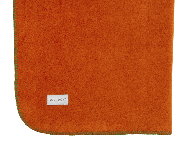 Stitched Fleece Blanket Burnt Orange