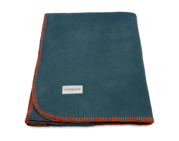 Stitched Fleece Blanket Aga Blue