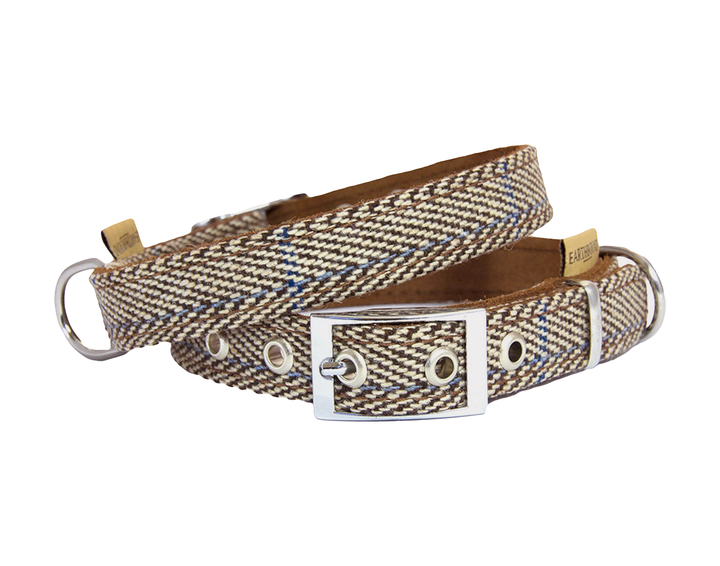 Tweed beige dog collar