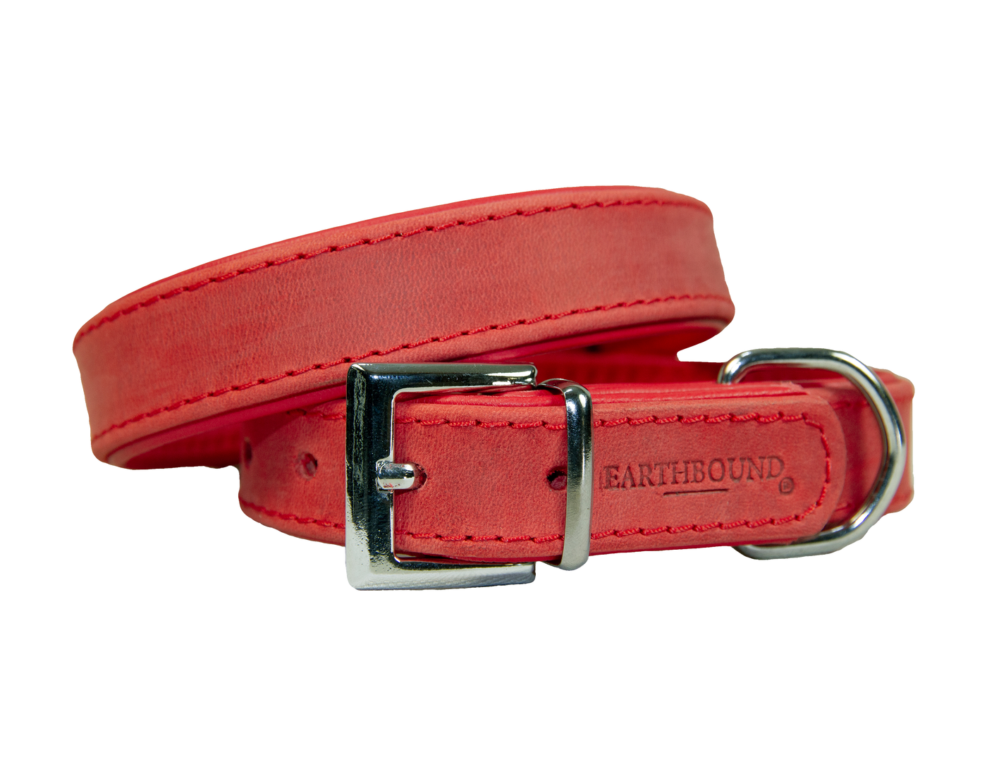 Red oakland leather dog collar