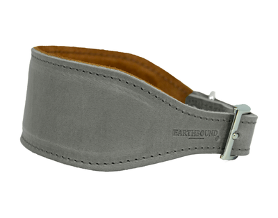 grey leather whippet dog collar