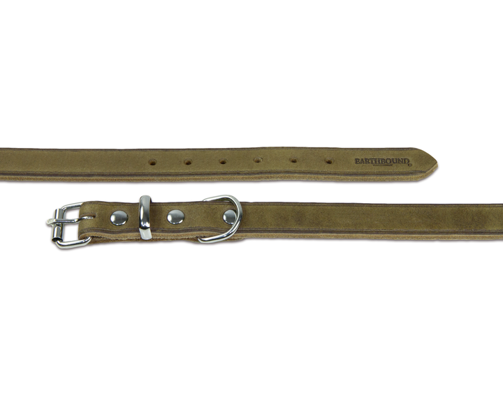 Soft Country Leather Collar Green