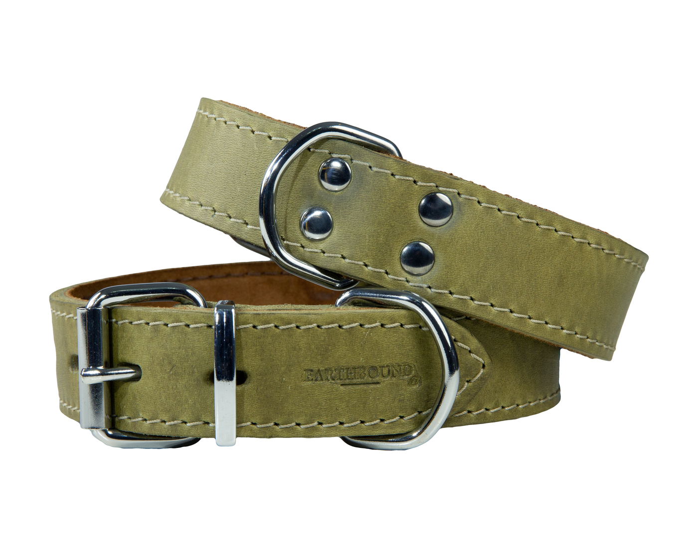 green ox leather dog collar