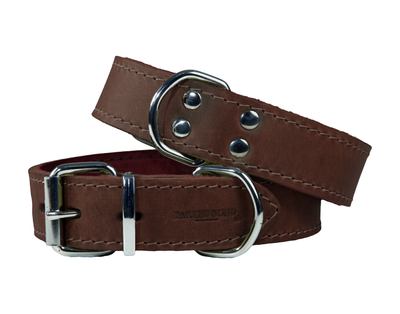 brown ox leather dog collar
