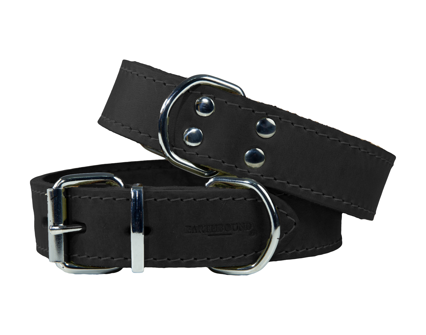 black ox leather dog collar