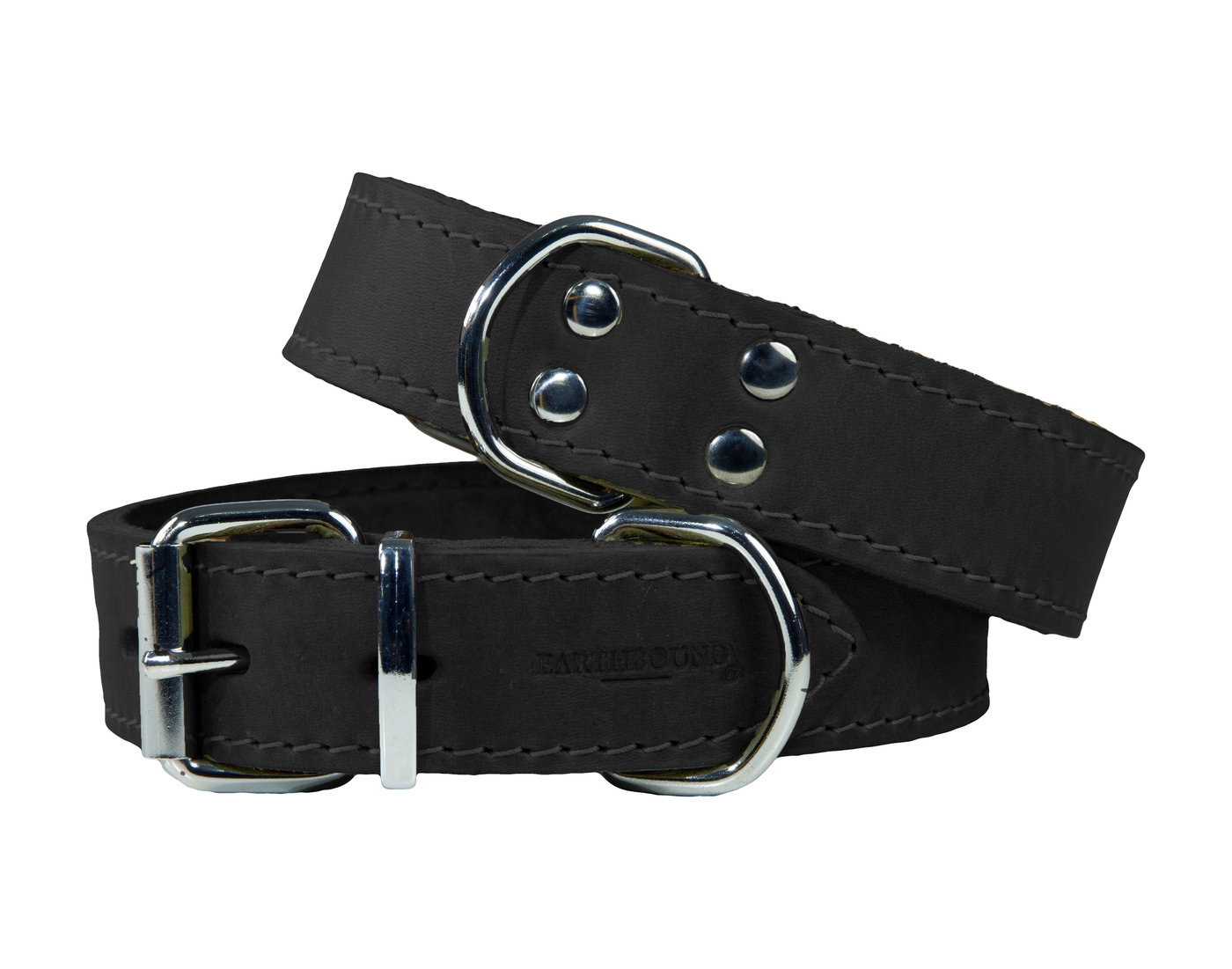 Black leather dog shop collar
