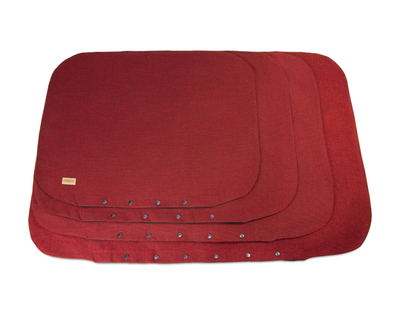 flat cushion dog bed weaved red spare covers