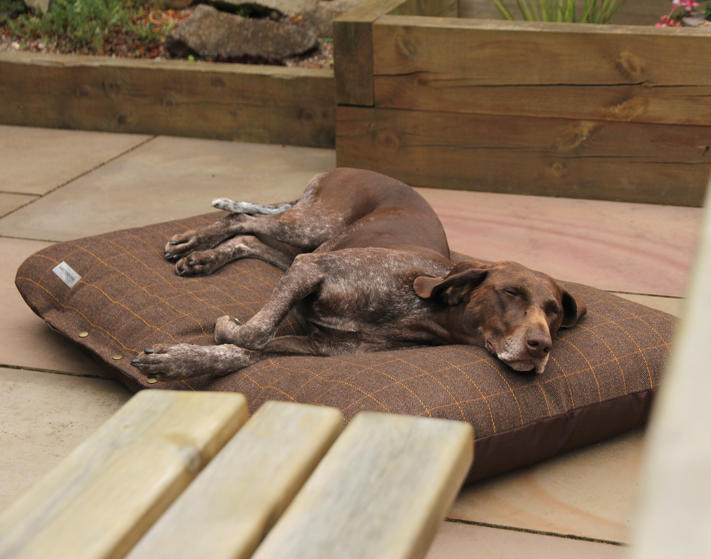 Flat Cushion Traditional Tweed Brown