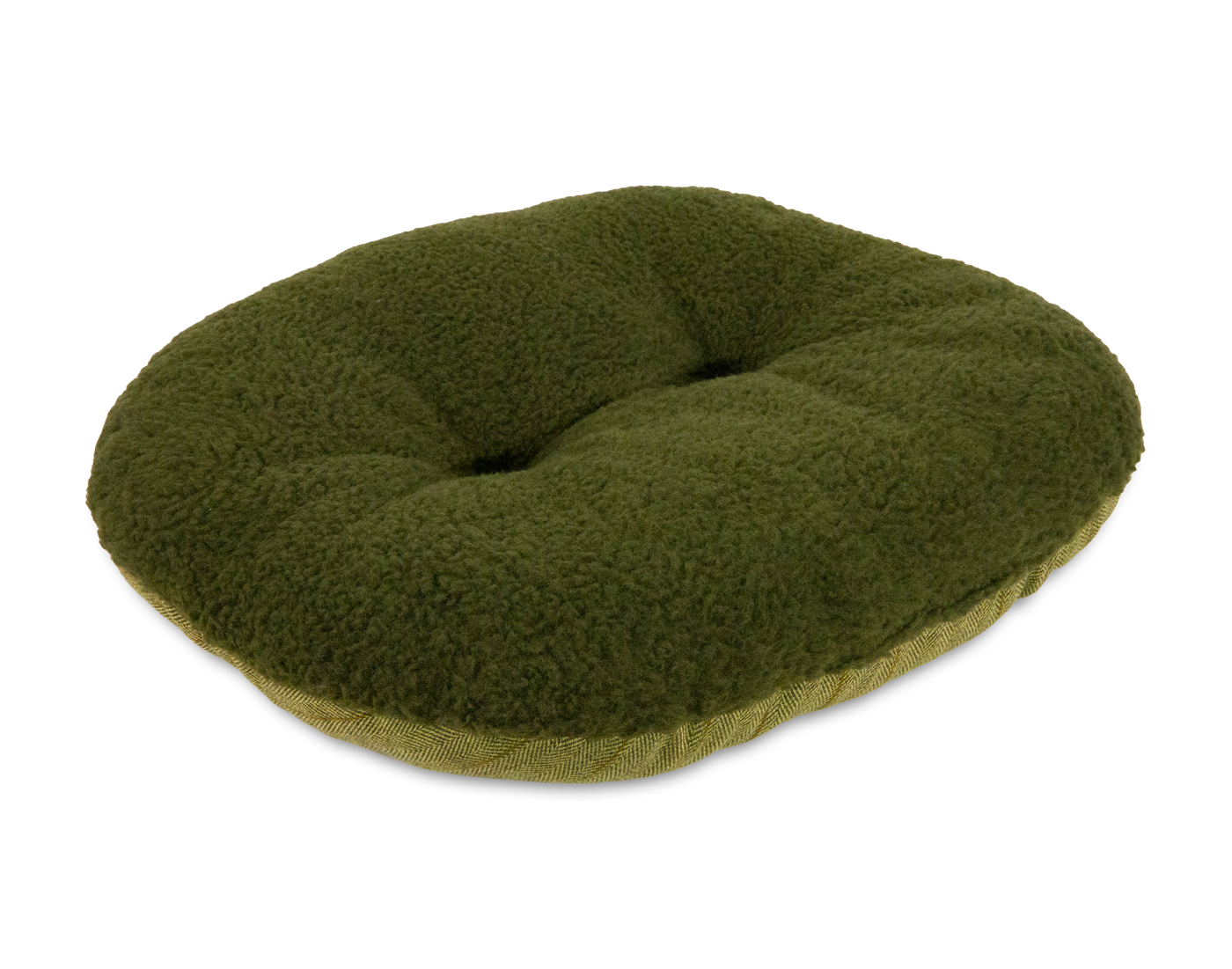 Round Modern Tweed Bed Spare Green