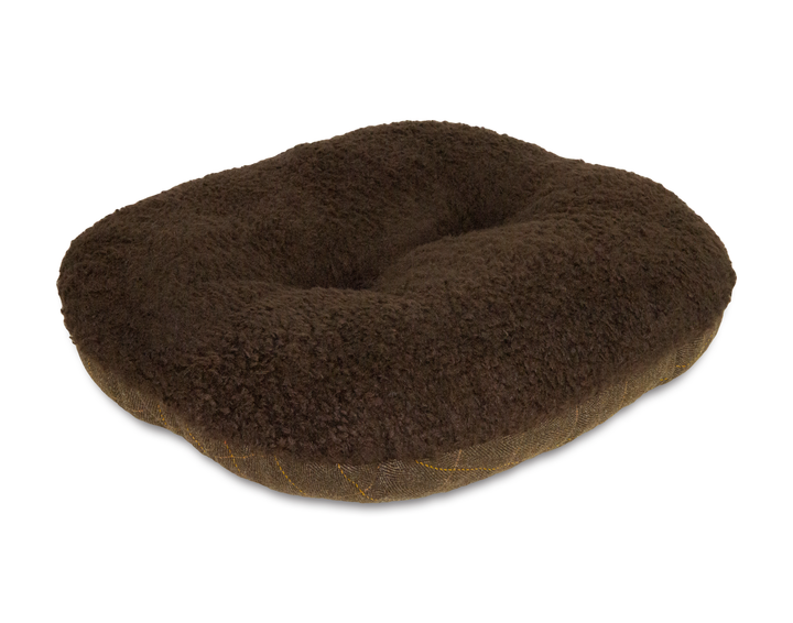 Round Traditional Tweed Bed Spare Brown