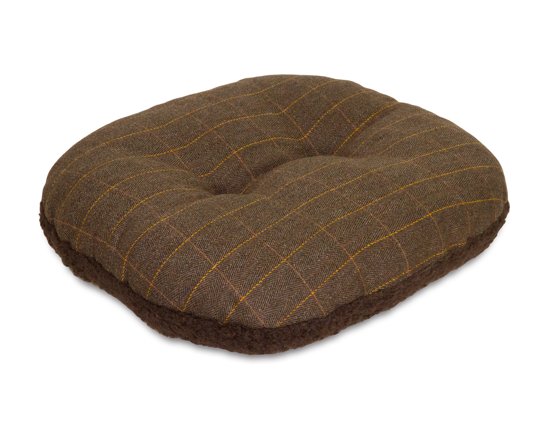 Round Traditional Tweed Bed Spare Brown