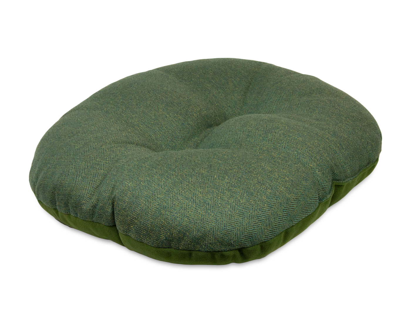 Round Modern Tweed Bed Spare Pine Green
