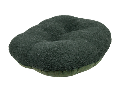 Round Modern Tweed Sherpa Bed Pine Green Spare