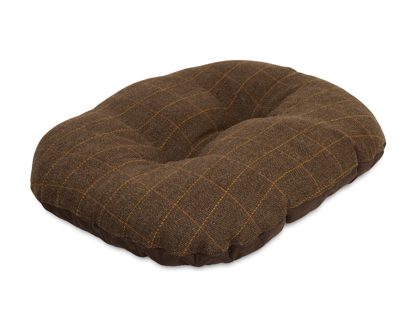 Round Traditional Tweed & Waterproof Bed Spare Brown