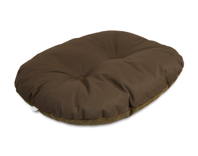 Round Traditional Tweed & Waterproof Bed Spare Brown