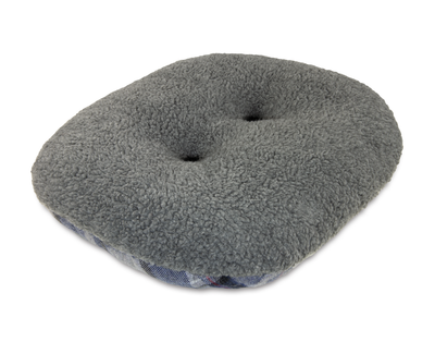 Round Traditional Tweed Bed Spare Grey Check