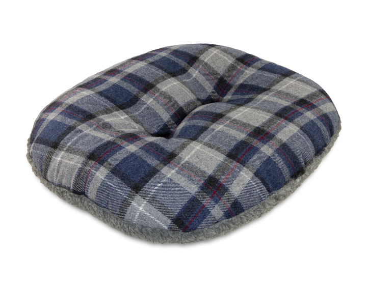 Round Traditional Tweed Bed Spare Grey Check