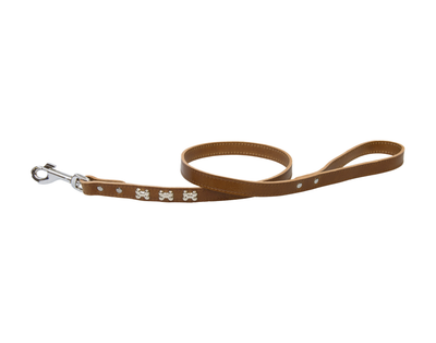 Bone light brown dog lead