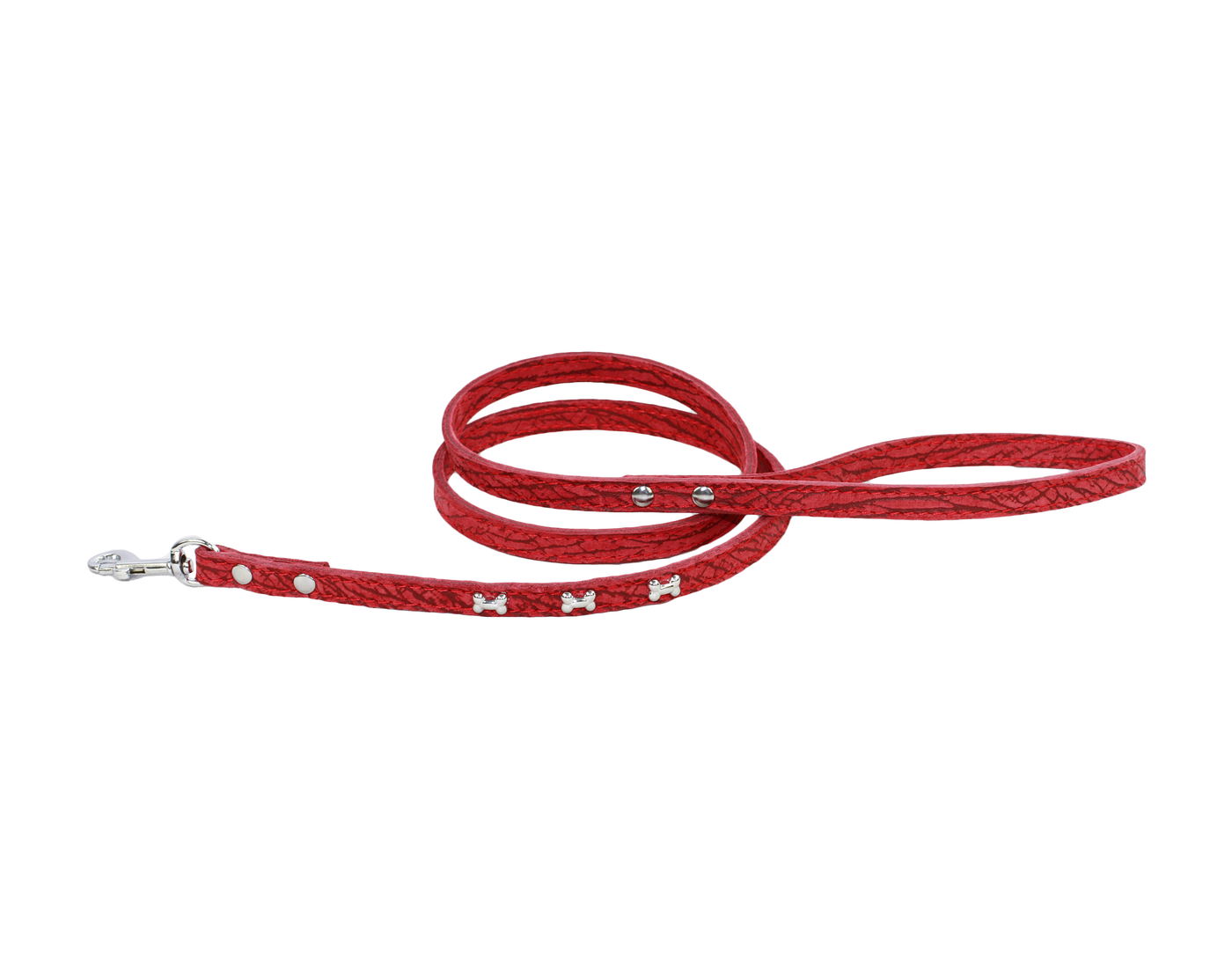 Tiger Bone Leather Lead Red